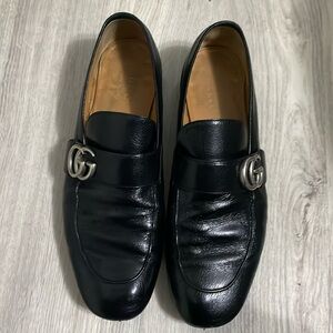 Gucci Black Leather GG Marmont Loafers Dress Shoes Mens Size 8 Fits A 10 $900+